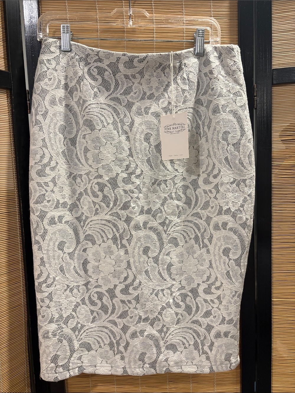 Pink Martini White Lace Pencil Skirt